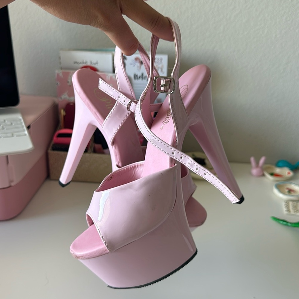 Pink pleasers gogo pole dancing shoes 6 inch heel
